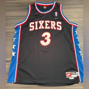Vintage Nike Philadelphia 76ers Sixers Allen Iverson #3 NBA Stitched Jersey 2XL